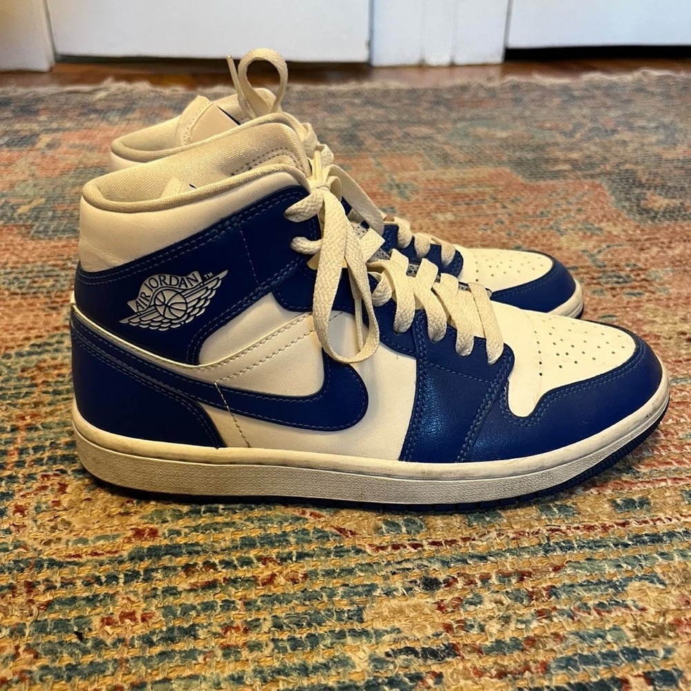 Jordan High-Top Sneakers in Blue and White